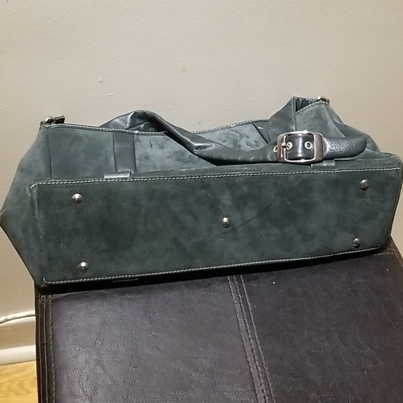 MANOCCHIO Forest Green Suede Purse (8" x 15") - Picture 6 of 11